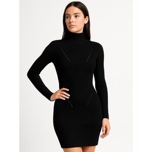 NWT Black Ribbed Mini Dress